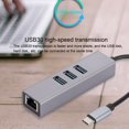 thumbnail image 3 of Visland Expansion Quai Transmission de Données à Grande Vitesse 1000Mbps 3 Ports USB3.0 Type-C à Rj45 Lan Réseau Carte Accessoires Informatiques, 3 of 8