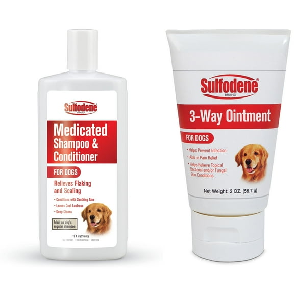 Sulfodene Wound Ointment 2 oz and Medicated 2 in 1 Shampoo 12 oz