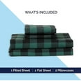thumbnail image 6 of Elegant Comfort 4-Piece Flannel Sheet Set Deep Pocket Fitted Sheet, Flannel Sheets - Twin XL, Buffalo Check Green, 6 of 6