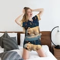 thumbnail image 5 of Bingfone Starry Sky Sleep White Bear Print Pajamas Sets for Women Soft Short-Sleeved Pjs with Lounge Shorts Two Piece Sleepwear, 5 of 5