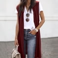 thumbnail image 7 of Jxximdong Cardigans for Women, Sleeveless Open Front Pocket Causal Lightweight Kimono Cardigan Coat, Women's Bolero Shrugs Red, 7 of 7