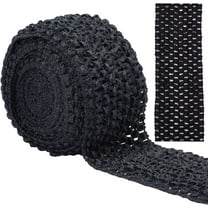 5.5 Yards 2.8" Wide Elastic Crochet Headband Ribbon Crochet Stretch Trim Fabric for Hair Accessories Tube Top Black DIY