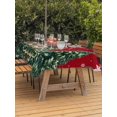 thumbnail image 2 of Outdoor Tablecloth with Umbrella Hole and Zipper, Red Christmas Rectangle Table Cloth 60x102 Inch Waterproof Tablecloth, Snowflake Xmas Christmas Tree Picnic Table Cover for Patio Camping, 2 of 7