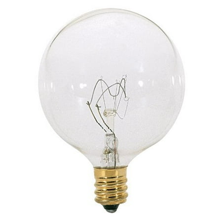 

Satco S3727 120V Candelabra Base 25-Watt G16.5 Light Bulb Clear