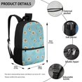 thumbnail image 5 of Uourmeti Daisy Pattern Durable Backpack for Travel Daily Use, Smooth Zippers Adjustable Shoulder Straps School Backpack Fashion Student Bookbag, 5 of 6