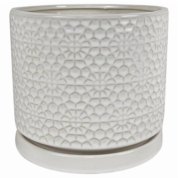POT de Fleurs AMELI Blanc 10 Pouces (Lot de 1)