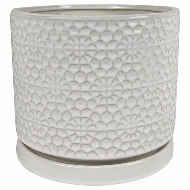 POT de Fleurs AMELI Blanc 10 Pouces (Lot de 1)