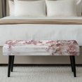 thumbnail image 5 of Uourmeti Pink Cherry Blossom Art Soft Dining Room Bench Slipcover, Polyester Spandex Fabric Washable Stretch Bench Protector for Bedroom Hotel Dining Room, 5 of 9