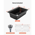 thumbnail image 3 of VEVOR 33 inch Granite Kitchen Sink Top Mount Single Bowl Drop-In Basin for RV Bar, 3 of 9
