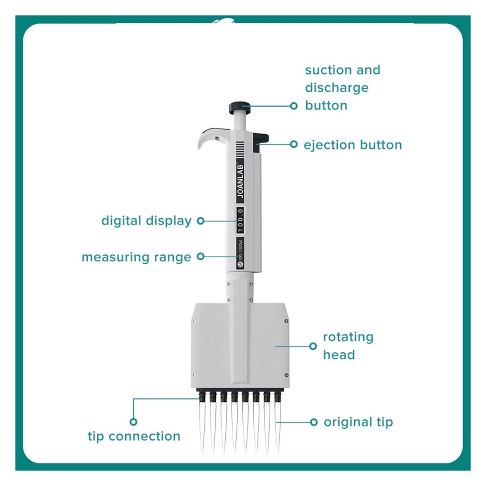 Multichannel Pipette Lab Equipment Manual Digital Adjustable Micropipette 8 Channels Pipette 12 Channels ,Precision & Accuracy