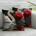 thumbnail image 3 of Qinduosi Plant Beautiful Red Rose Black Background Square Decorative Throw Pillow Cover Cushion Case Couch for Outdoor Bed Sofa Family Birthday White, 3 of 5