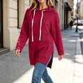 thumbnail image 5 of COMVALUE Womens Warmy Sweatshirt Oversized Hoodie Dress with Pockets | shirt dresses for women 2026 women's fashion hoodies & sweatshirts lightweight hoodies for women (Red, XL), 5 of 6