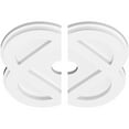 thumbnail image 2 of 12"OD x 2"ID x 4 3/4"C x 1"P Charlotte Architectural Grade PVC Contemporary Ceiling Medallion, Two Piece, 2 of 11