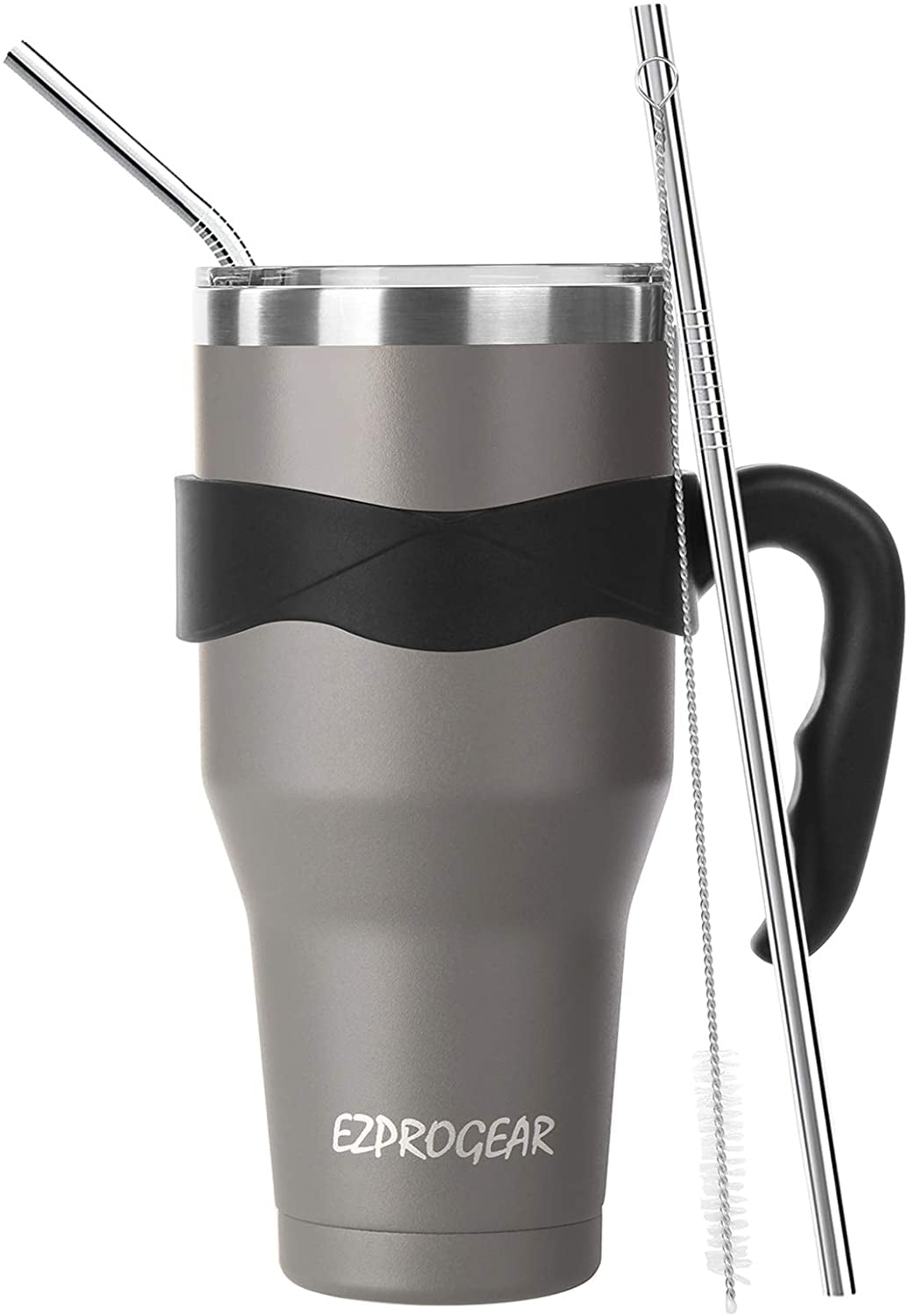 Ezprogear 40 oz 2-pack Black & Mint Stainless Steel Beer Tumbler Double  Wall Vacuum Insulated with Straws and Handle