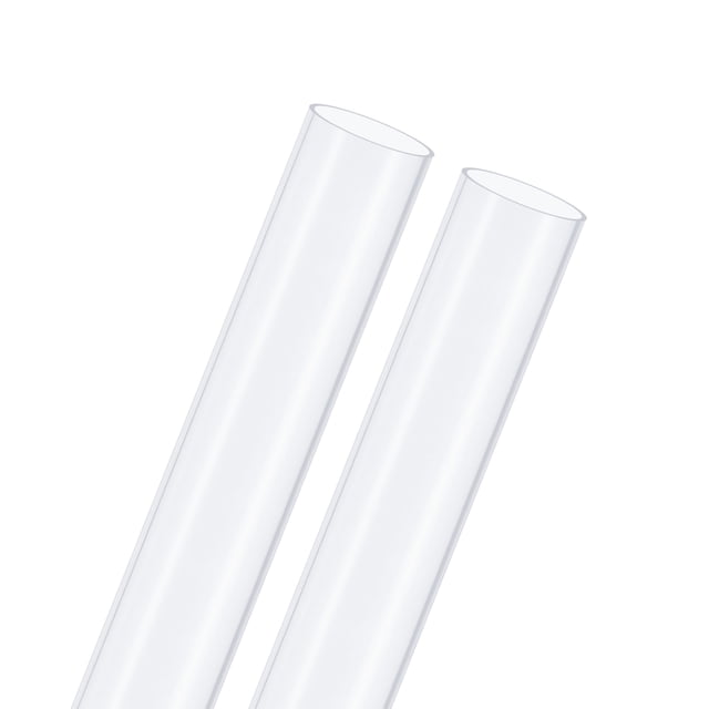 Paquete de 2 tubos rígidos transparentes, 23mm (0.91") ID x 25mm (0.98") OD, tubo de plástico de 1 pie para agua/acuario/protección de cables.