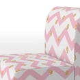thumbnail image 3 of Designart "Pink Zigzag Chevron " Upholstered Patterned Accent Chair and Arm Chair, 3 of 5