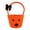 Orange36, variant on WWG Halloween Pumpkin Candy Bucket, Woven Treat Basket with Handle, Classic Face Pattern, Black Satin Bow, Sturdy Cotton Fabric, Reusable Decorative Storage for Party Favors, Birthday Gift Bags