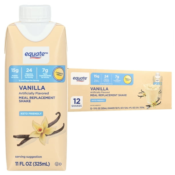 Equate Meal Replacement Shake, Vanilla, 11 fl oz, 12 Count