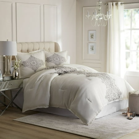 Hotel Style Manchester Comforter Set, Ivory, Queen