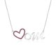 thumbnail image 1 of Collar con Colgante de Corazón Abierto JeenMata con Piedra Roja Decorada en Oro Blanco de 18 K sobre Plata - Piedra Natal de Enero - Regalo para Mamá, 1 of 2