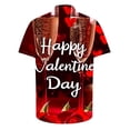thumbnail image 4 of Men's Valentine's Day T-Shirt Love Printed Short Sleeved Lapel Shirt,Valentine's Day Gift for Him Multicolor, 4 of 5