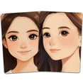 thumbnail image 1 of Plastic Makeup Painting Practice Board Reusable Face Painting Exercise Template Rectangle with Girls Pattern Mixed Color 29.7x21cm 2pcs/set, 1 of 7