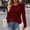 Wine, variant on BRGZLK Puff Long Sleeve Shirts Women Lightweight Crew Neck Ribbed Knit Sweaters Solid Color Soft Cozy Warm Business Casual Base Layer Tops Gray L