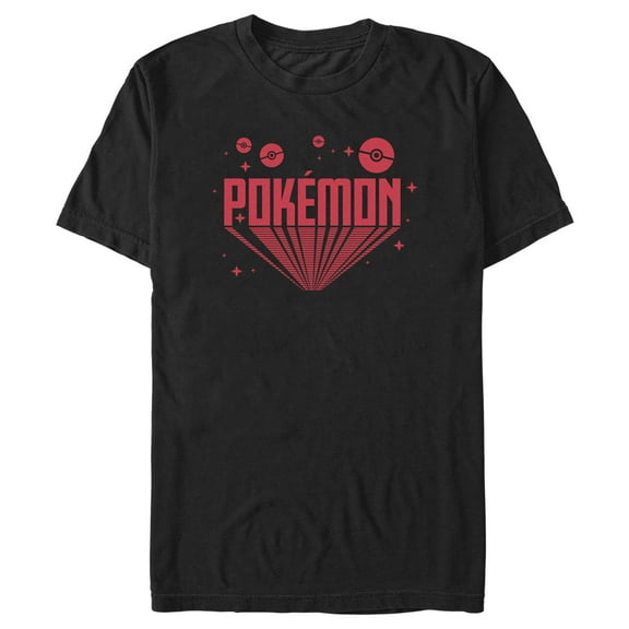 Men's Pokemon 3D Retro Title Graphic Tee Black Small