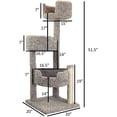 thumbnail image 2 of Southwestern Sanctuary Multi-Level Cat Cat Climbing Tower Cat Tree, Solid Wood and Carpet Construction, Modern Cat Tree with Scratch Post and Sturdy Base Speckled/26 L x 25" W x 49" H, 2 of 7