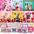 thumbnail image 1 of Regalos para el día de San Valentín Partylamb, 24 paquetes de rompecabezas para perros y gatos para niños, 1 of 7