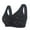 Black, variant on QQAMB Bras for Women Plus Size Floral Print Front Buckle Wireless Strap Gathering Underwear Everyday Bras Black 6XL