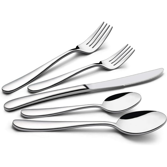 60-Piece Heavy Duty Silverware Utensils Collection, Premium Stainless Steel Flatware Cutlery Cutlery Collection for 12, Heavy Weight Eating Utensils Tableware, Mirror Finished, Dishwasher Friendly