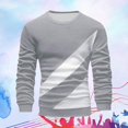 thumbnail image 2 of Men Winter Casual Color Block Round Neck Pullover Sweater Soft Comfortable Lined Shirt Casual Fall Pullover Long Sleeve Crewneck Loose Tops, 2 of 4