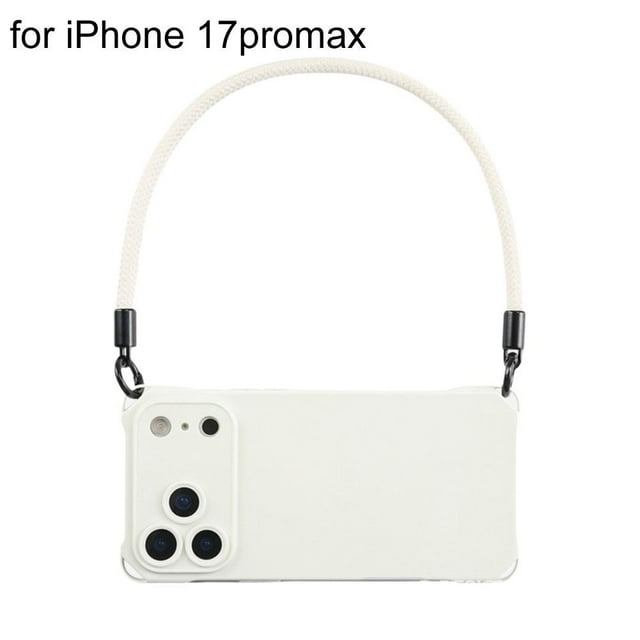 for IPhone17/17Pro/17 Pro Max/17Air Solid-Color Wristband Phone Leather