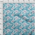 thumbnail image 3 of oneOone Cotton Flex Turquoise Blue Fabric Tropical Floral Fabric For Sewing Printed Craft Fabric By The Yard 40 Inch Wide, 3 of 5