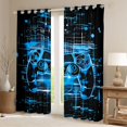 thumbnail image 2 of Homewish Chic Game Console Black Out Curtains, Black Blue Cartoon Curtains Pack of 2 (42x63 Each), Teens Kids Boys Child Bedroom Curtains, Blackout Curtains Home Decor, 2 of 6