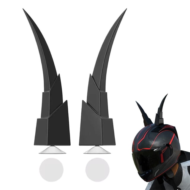 Motorcycle Helmet Devil Horns Decoration, Universal Adhesive Horns for Bike & Scooter Helmets, Strong Visual Shock Accessory, Red & Black