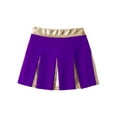 thumbnail image 5 of TiaoBug Girls Halloween Cheerleading Costume Crop Top with Mini Skirt Outfit High School Competition Dance Uniform Purple 10, 5 of 7