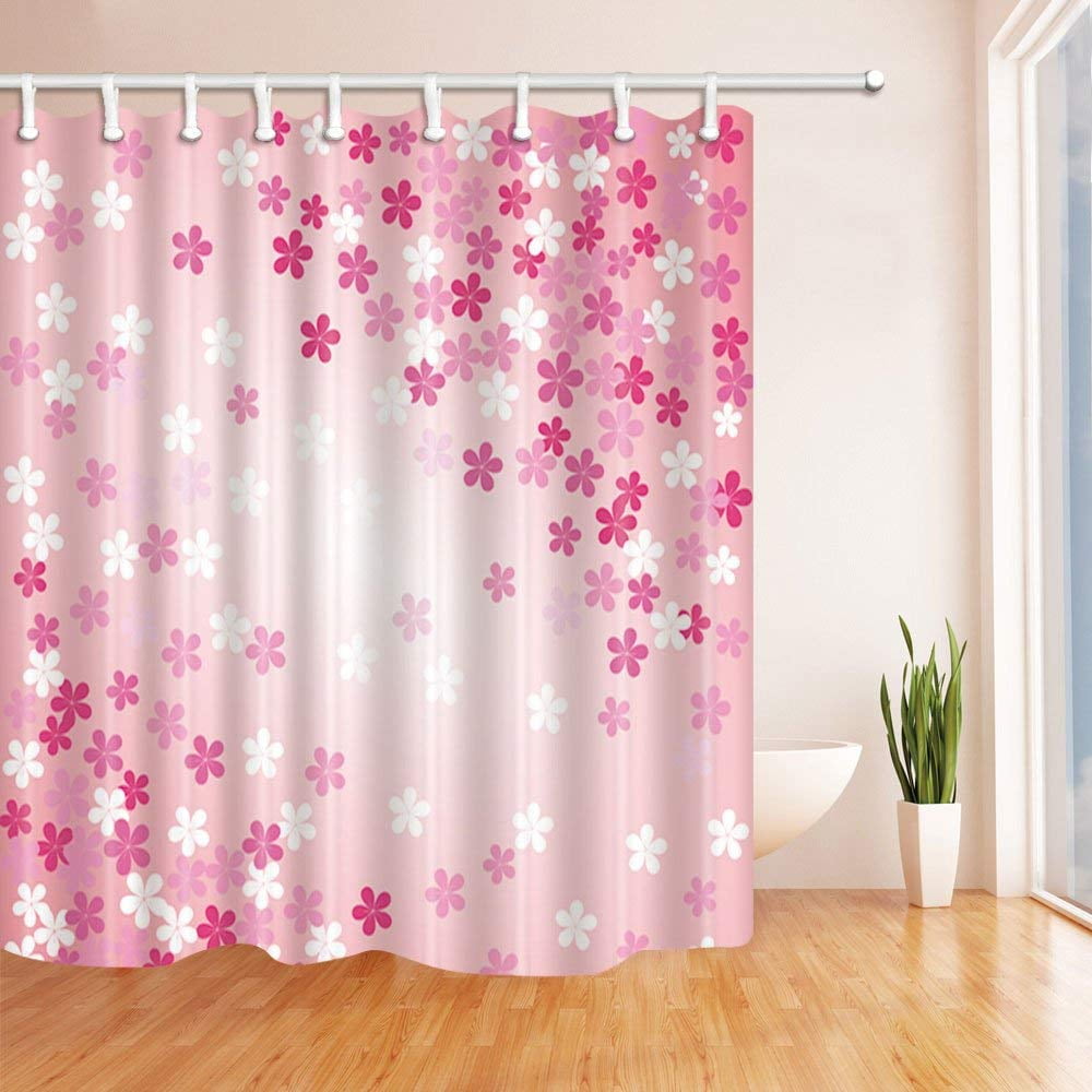 ARTJIA Abstract Kids Home Decor Cute Flowers in Pink for Girl Polyester