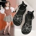 thumbnail image 2 of LIIPEE Girls Sandals Summer Fashion Butterfly Rhinestones Open Toe Non- Soft Sole Shoes Kids Sweet Vacation Princess Sandal,Black,26, 2 of 9
