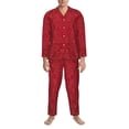 thumbnail image 3 of Junzan Vintage Burgundy for Men's Long Sleeve Pajama Set,Button-Front 2Pjs for Men Long Sleeve Mens Sleepwear 2 Piece Sleepwear Loungewear Sets-XX-Large, 3 of 7