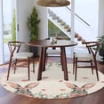 thumbnail image 3 of Round Area Rug 5 Ft, Bunny Easter Washable Non-Slip Circle Carpet for Living Room/Bedroom, Spring Floral Eucalyptus Leaves Rustic Low-Profile Runner Mats Collection Rugs for Indoor, 3 of 8