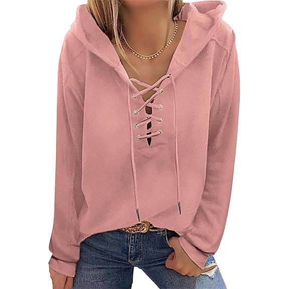 ShomPort Womens Drawstring Hoodies Fall Trendy Sweatshirt Long Sleeve Lounge Pullover Tops