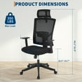 thumbnail image 2 of Ergonomic Office Chair with Adjustable Lumbar Support & Headrest, High Back Mesh Desk Chair with Flip-Up Armrests, Breathable & Comfortable Computer Chair for Home, Office & Study, 2 of 9