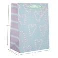 thumbnail image 4 of Holiday Time Blue Candy Cane Hearts Small Christmas Paper Gift Bag, 4 of 5