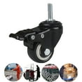 thumbnail image 6 of ✪ 1.5" 2" PU Casters Set of 4, Small Low Profile Caster w/ locking Brake & 360° Plate, Transfers Castor Wheels，No Noise, 6 of 16