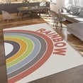 thumbnail image 3 of Nordic Boho Rainbow Lines Area Rug, Creative Colorful Cartoon Design Kids Rugs, Absorbent Pet Friendly Durable Bedside Decor Mat for Baby Bedroom Girls Boys Living Room Bedroom, 5x8ft, 3 of 7