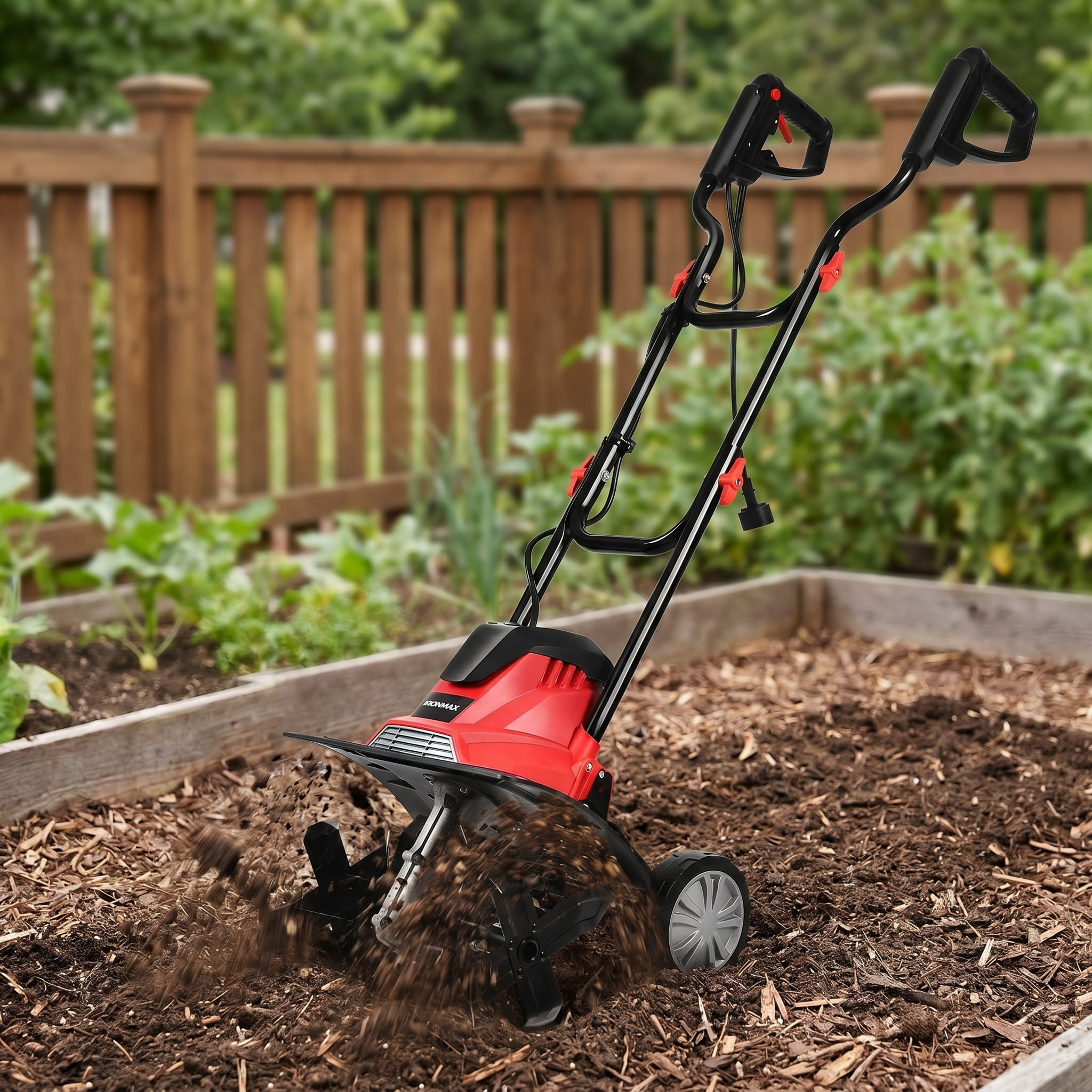 YYAo 14-Inch 10 Amp Corded Electric Tiller and Cultivator 9-Inch Tilling Depth