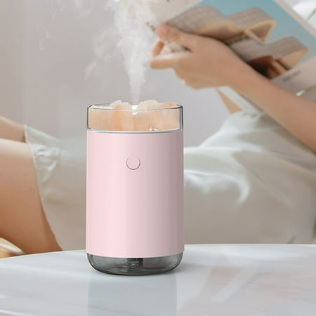 

USB Air Humidifier + Colorful Night Light Crystal Salt Stone Aroma Oil Diffuser for Office Desktop Car 260ml New