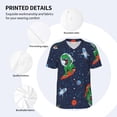 thumbnail image 3 of Picia Dinosaur Astronaut Space Surfing Pattern Mens Polo Shirts Quick Dry Short Sleeve Golf T Shirt Performance Moisture Wicking Casual Workout Baseball T-shirt-XX-Large, 3 of 7